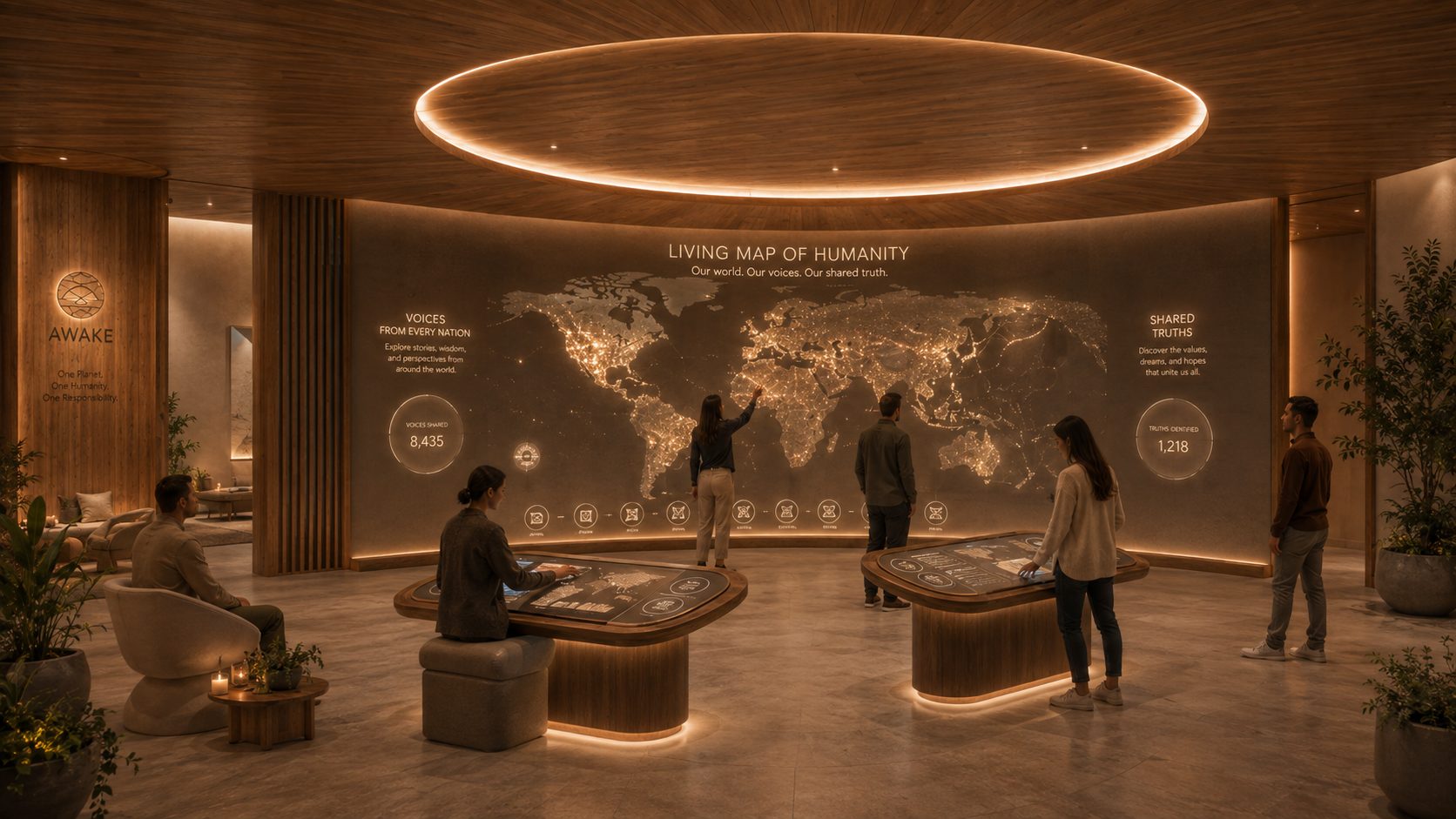 Living Map of Humanity — conceptual chamber